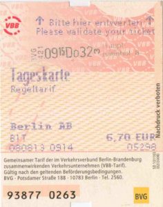תחבורה ציבורית בברלין - כרטיס יומי